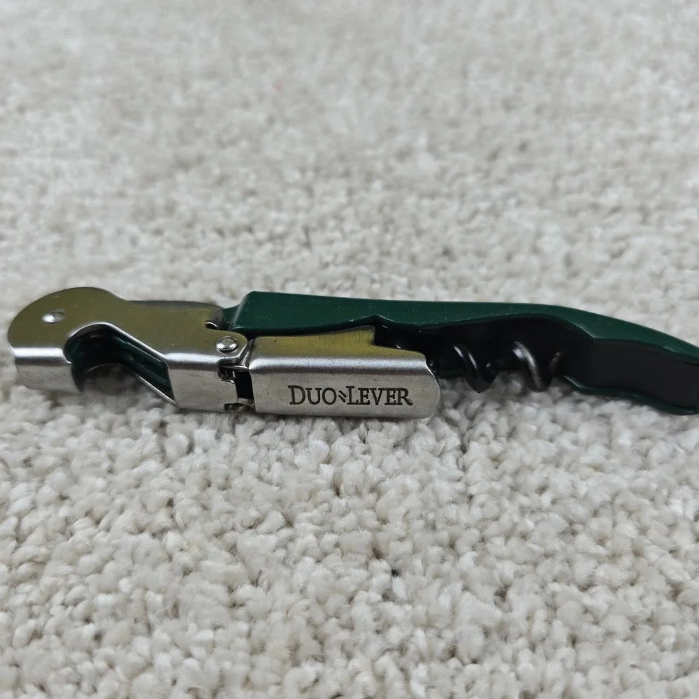 Duo-Lever Wine Opener Green Waiter's Corkscrew Bottle‎ Opener Foil Cutter